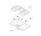 GE JGP3036DL3BB control panel & cooktop diagram