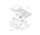 GE PGP9036SL4SS control panel & cooktop diagram