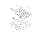 GE PGP9030SL4SS control panel & cooktop diagram