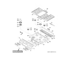GE CGS750P3M1D1 control panel & cooktop diagram