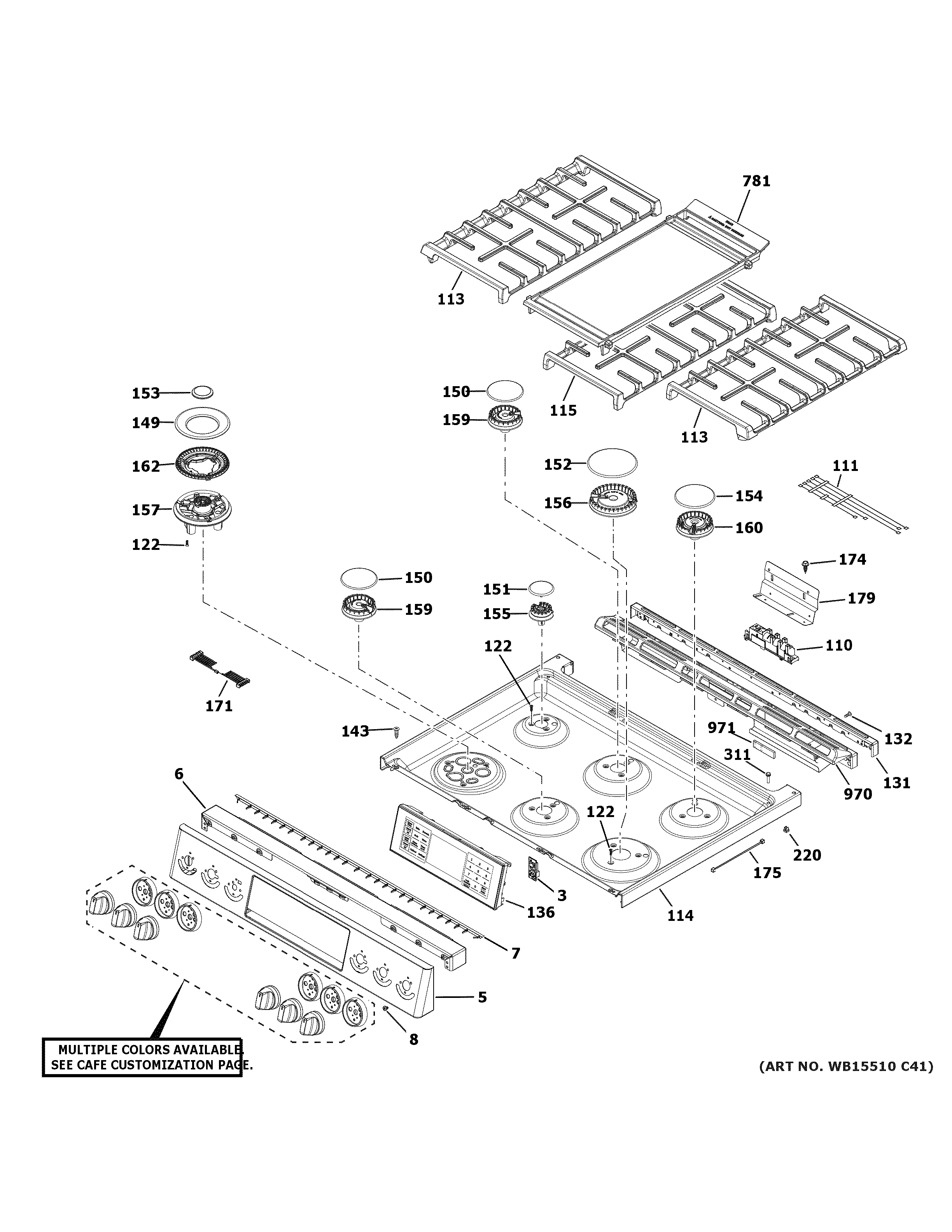 Control panel & cooktop