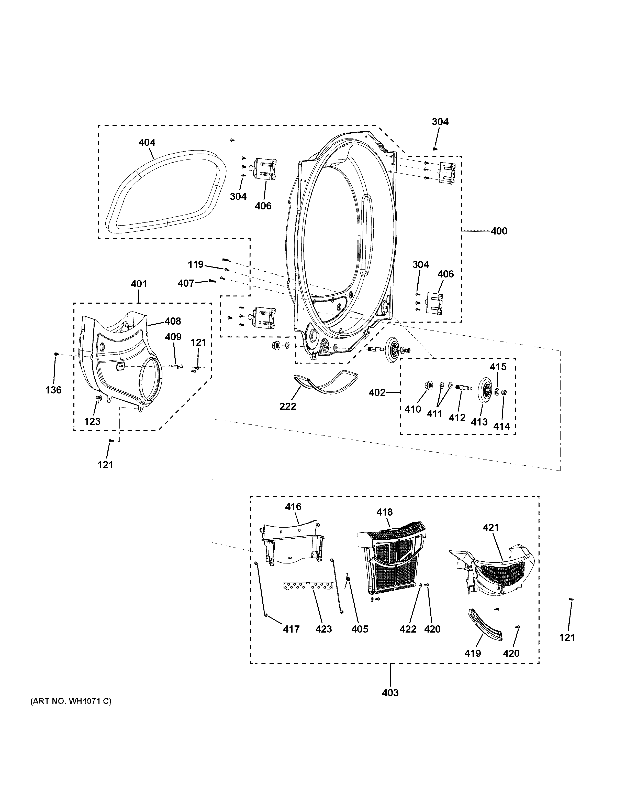 TRAP DUCT ASSEMBLY