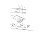 GE CGE29DP3TBD1 refrigerator shelves diagram