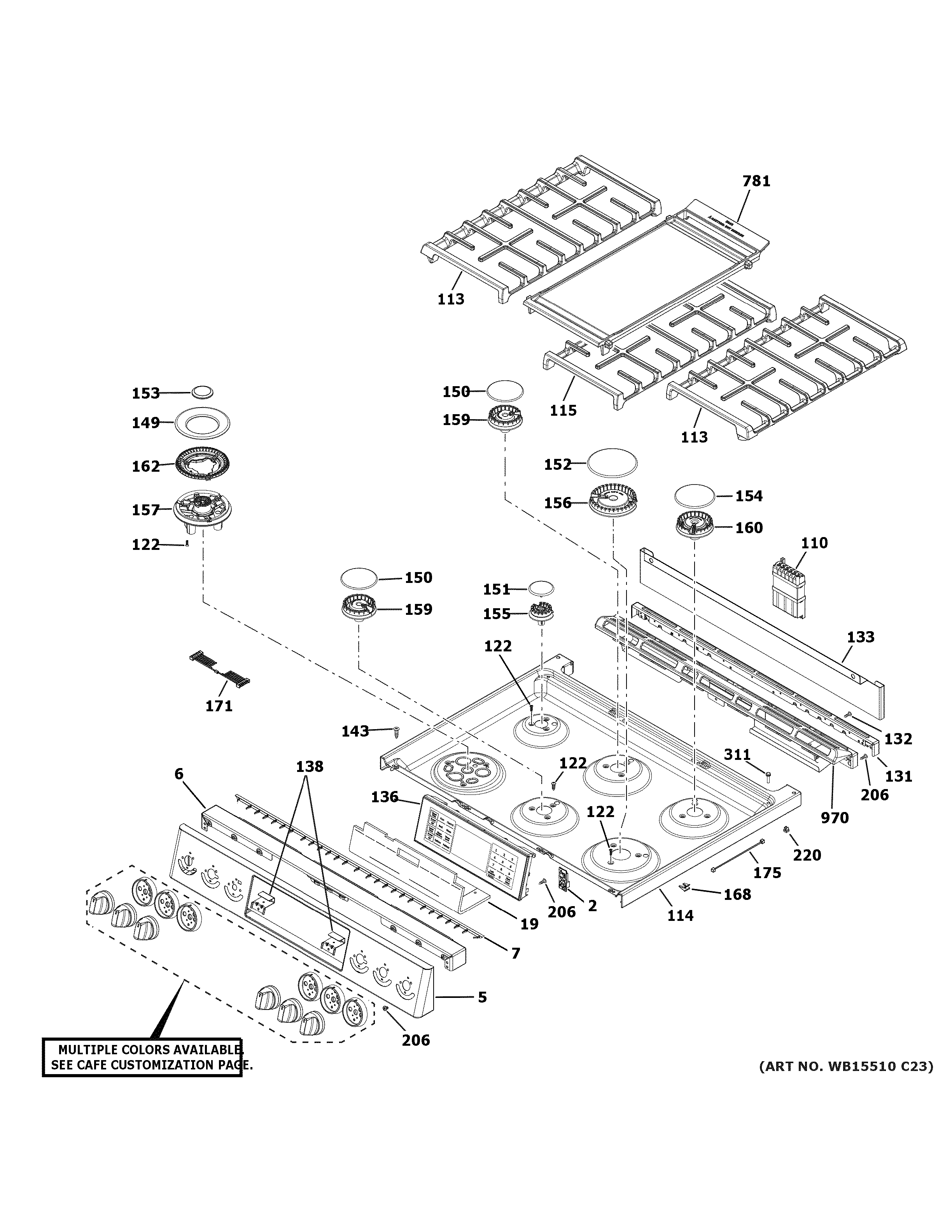 Control panel & cooktop