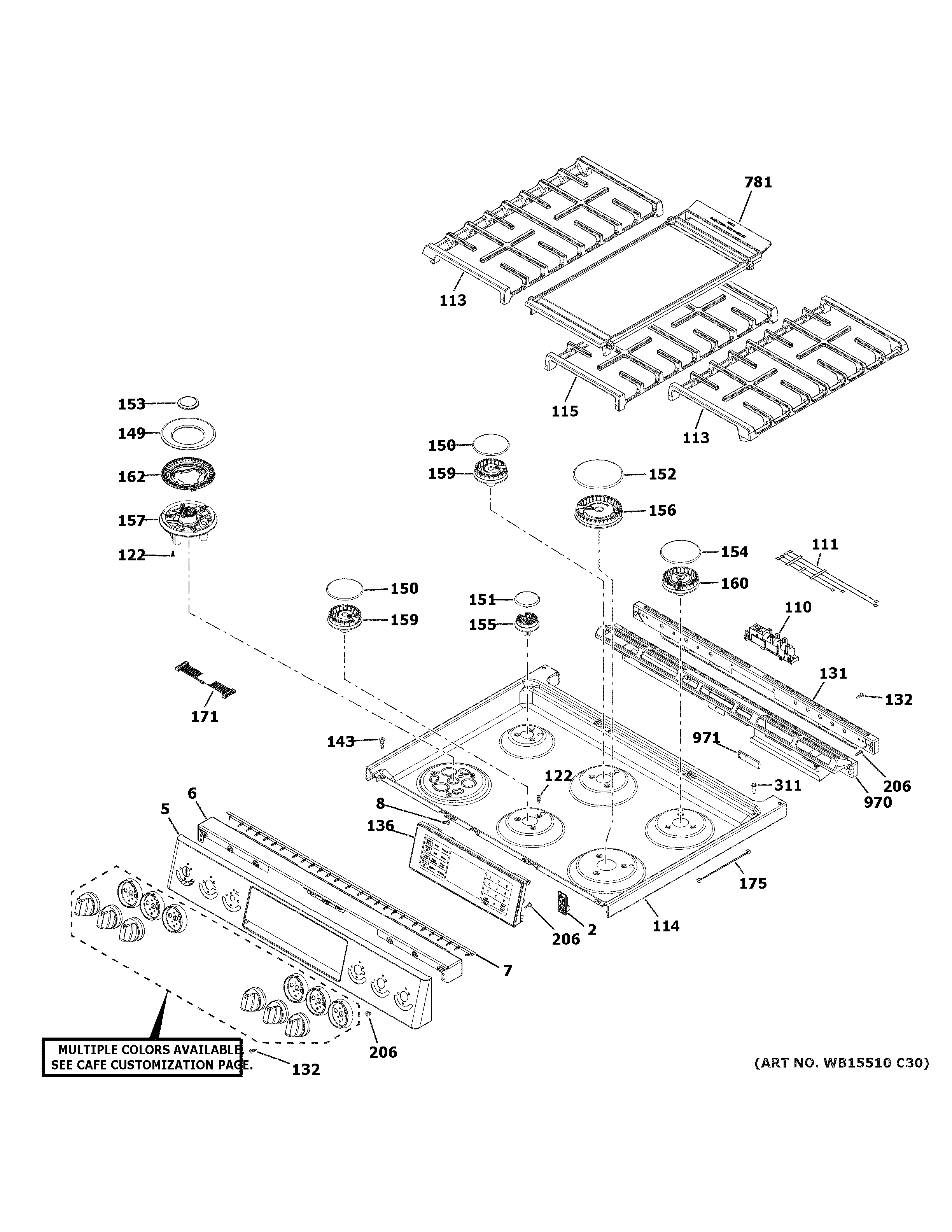 Control panel & cooktop