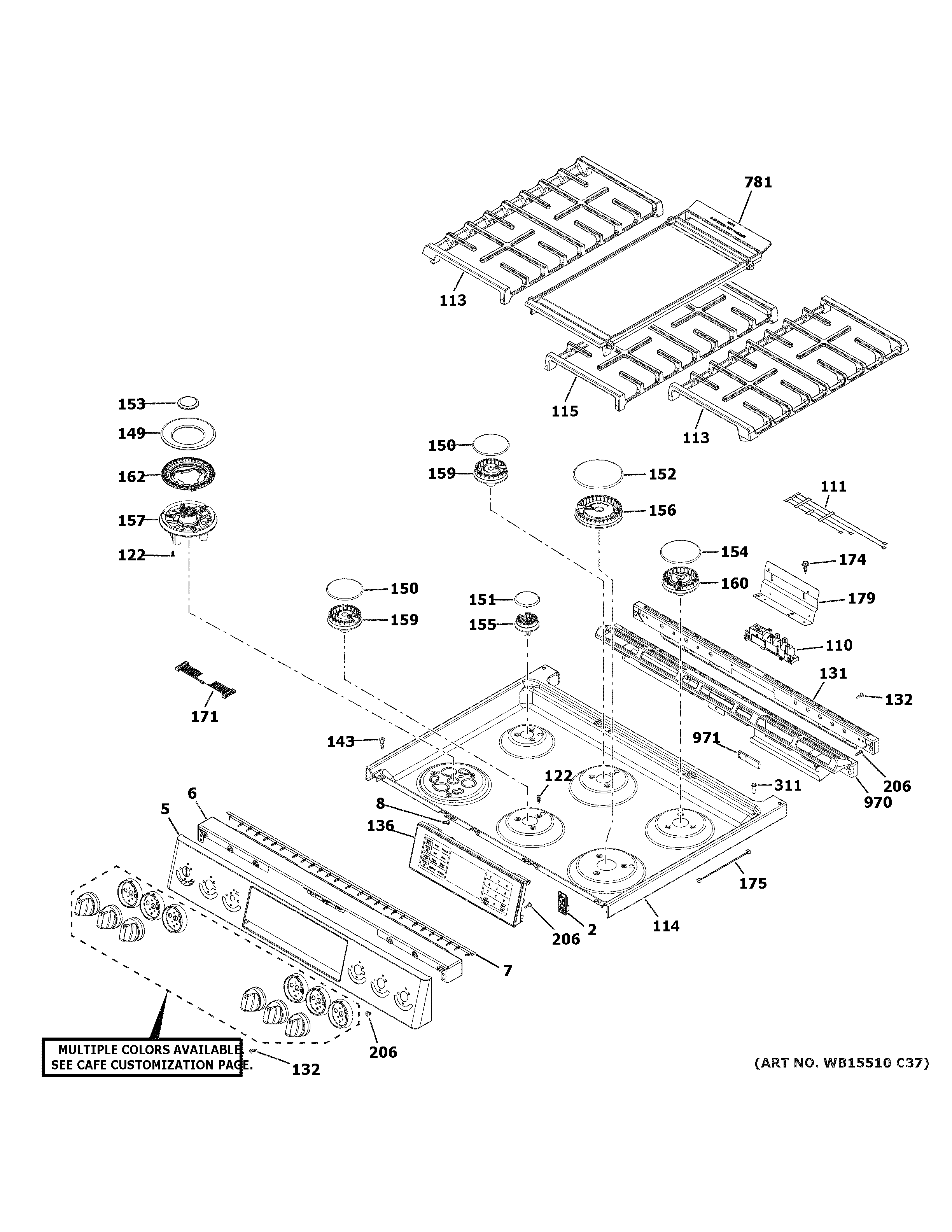 Control panel & cooktop