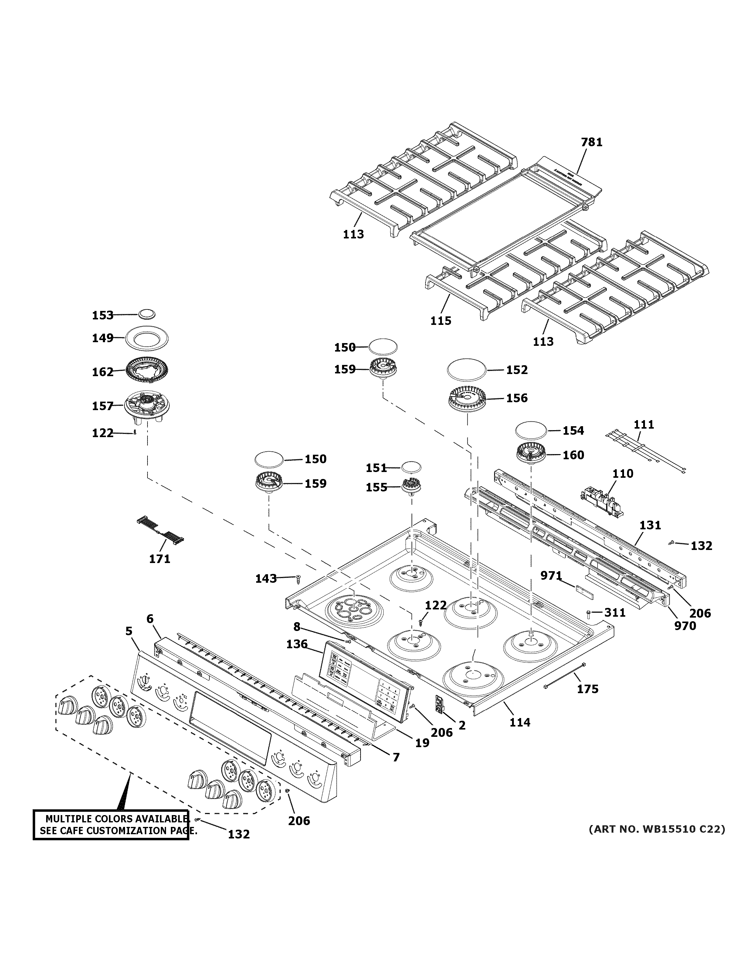 Control panel & cooktop