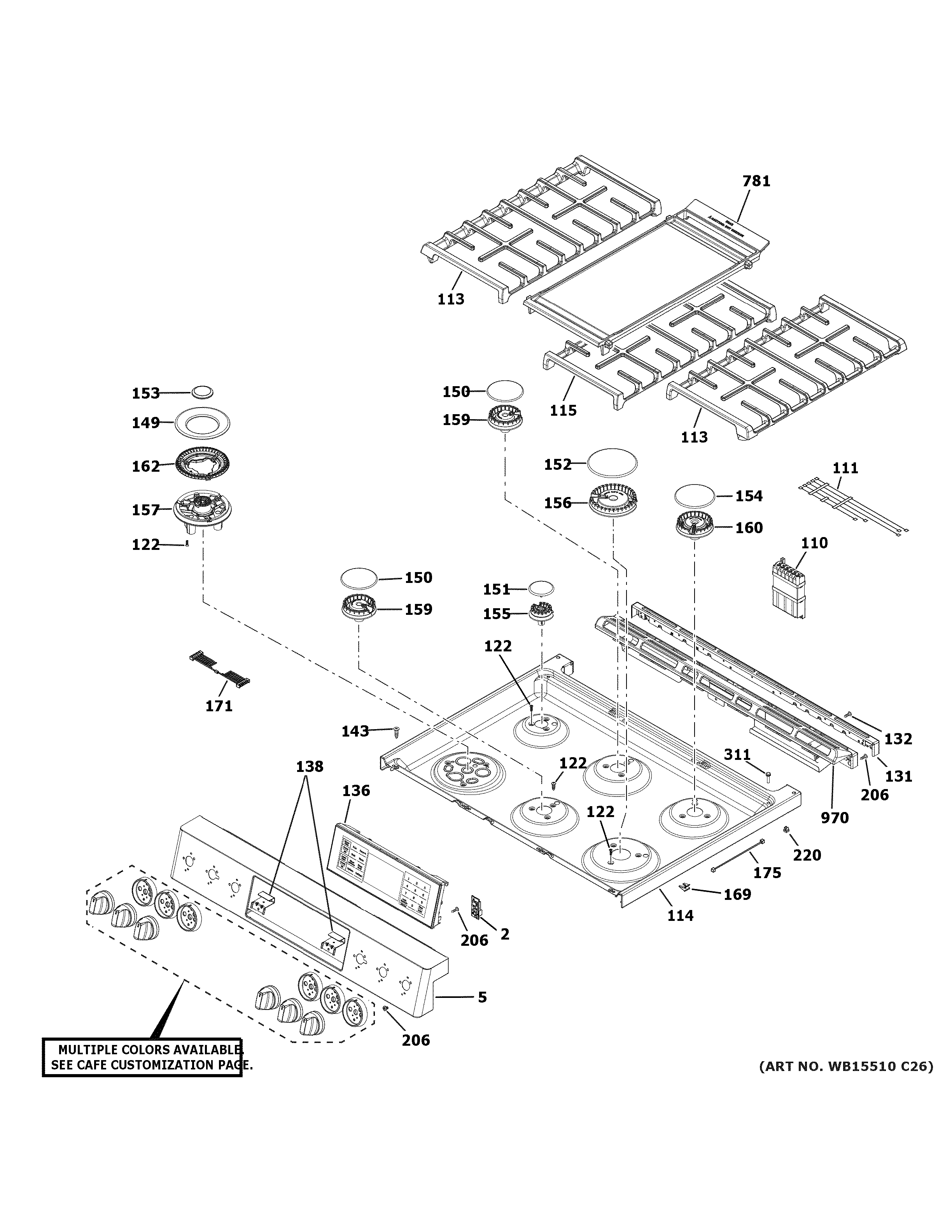 Control panel & cooktop