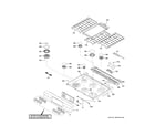 GE CGS750P2M4S1 control panel & cooktop diagram