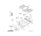 GE CGS700P2M5S1 control panel & cooktop diagram