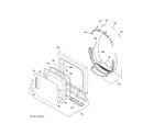 GE GUV27ESSM1WW dryer front panel & door diagram