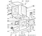 GE DSKS333EC7WW backsplash, cabinet & front panel diagram