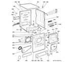 GE DSKP333EC7WW backsplash, cabinet & front panel diagram