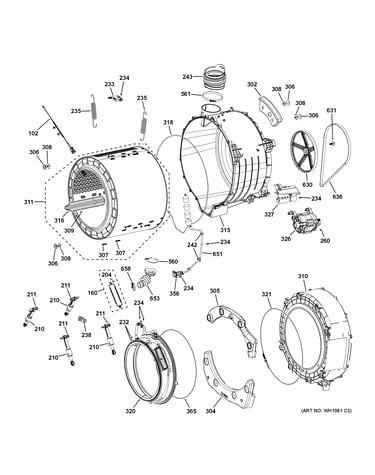 Tub & motor