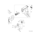 GE PFQ83HSSW0WW controls & dispenser diagram