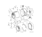 GE PFQ83HSPW0RS tub & motor diagram