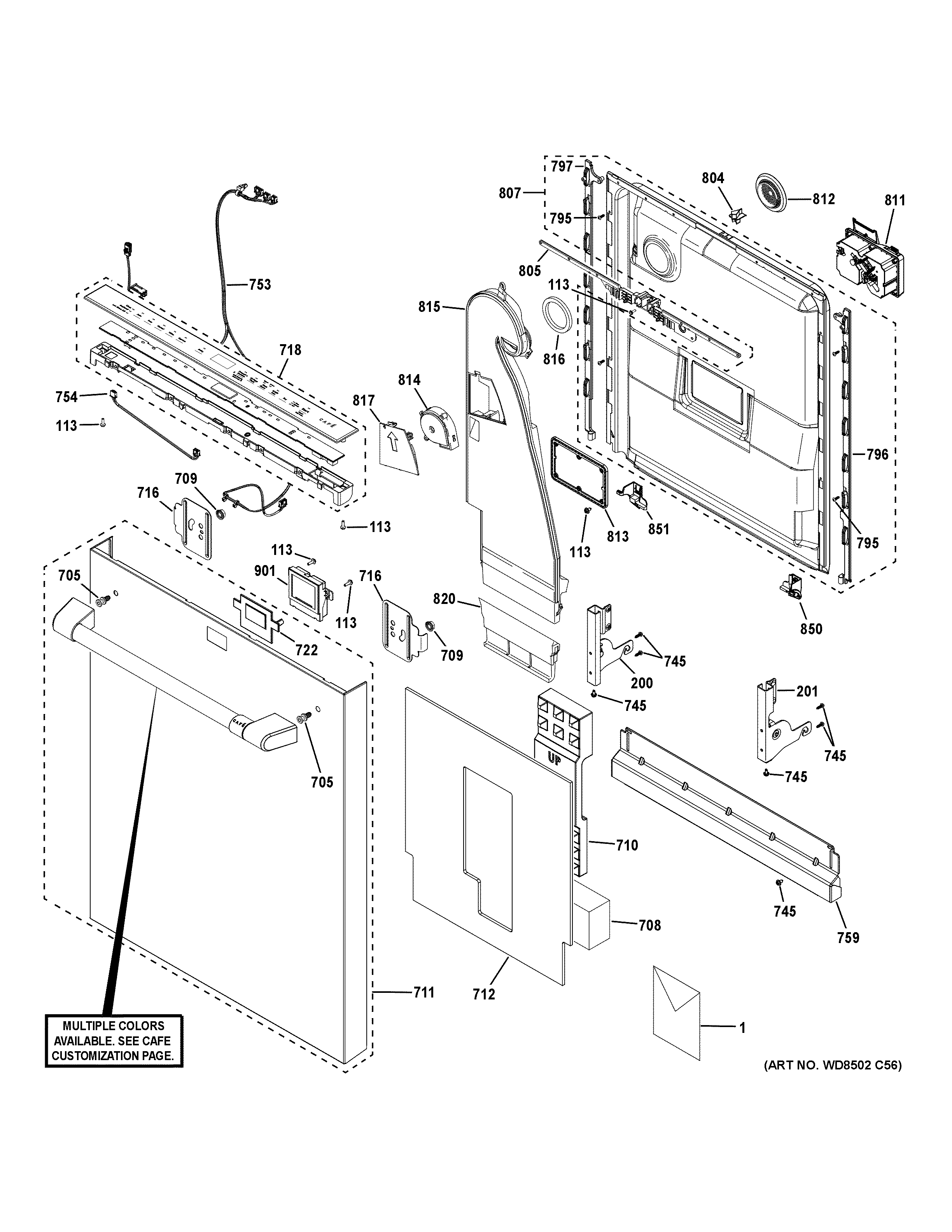 Escutcheon & door assembly