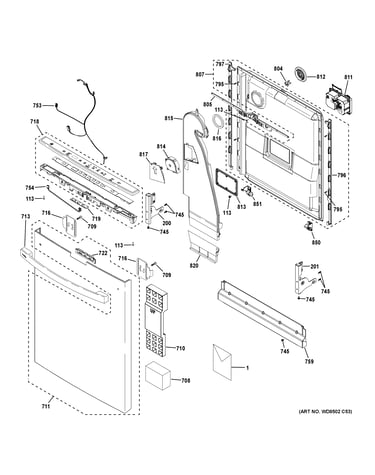 Escutcheon & door assembly