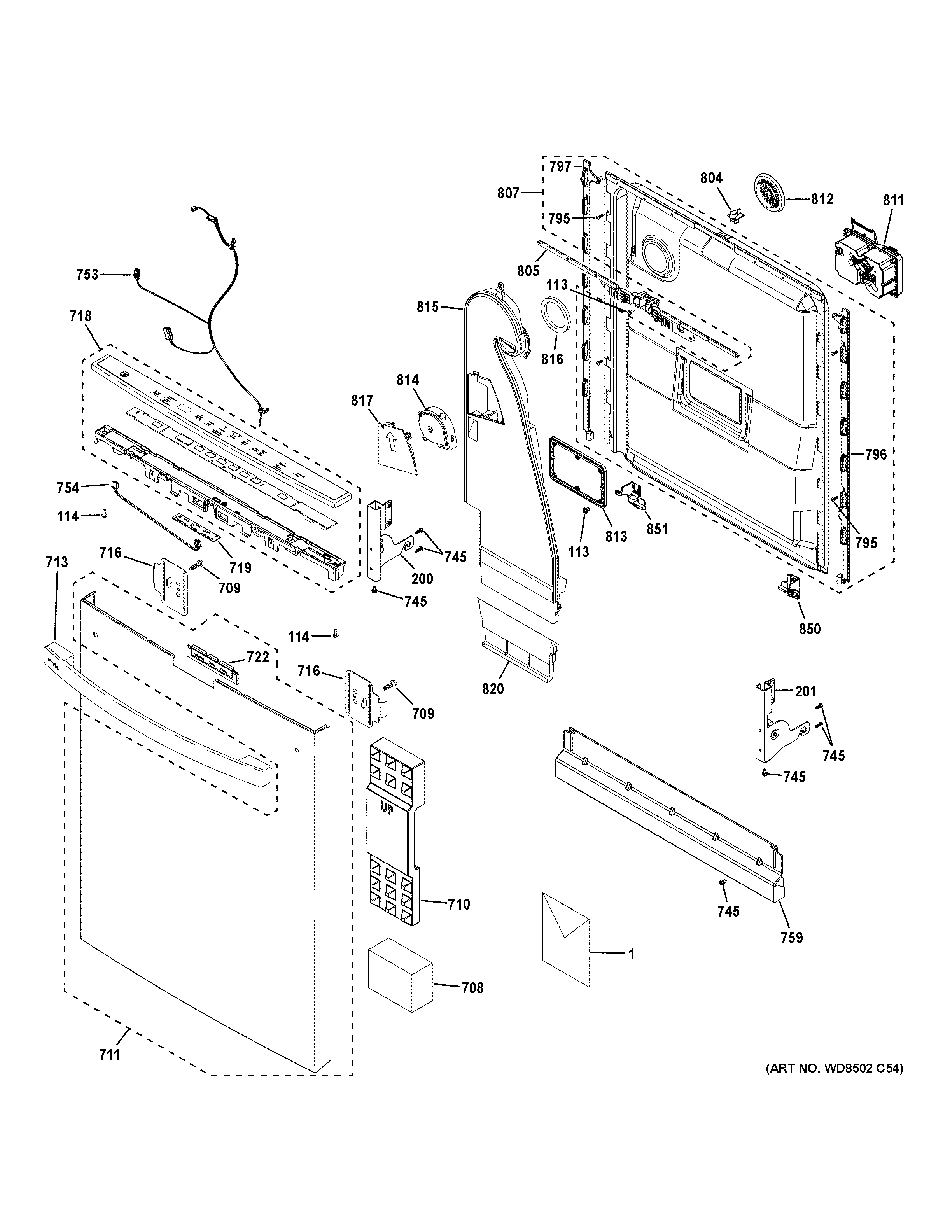 Escutcheon & door assembly