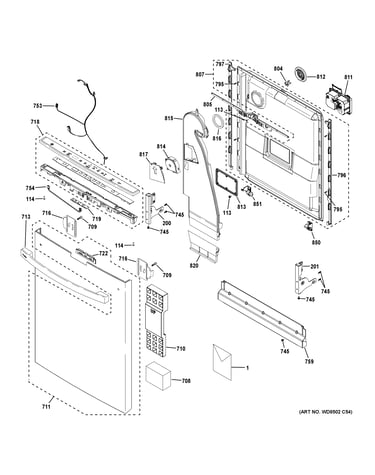 Escutcheon & door assembly
