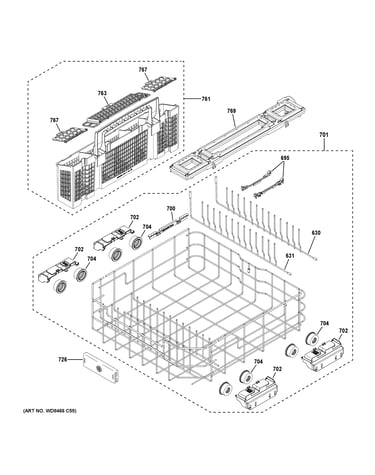 Lower rack assembly