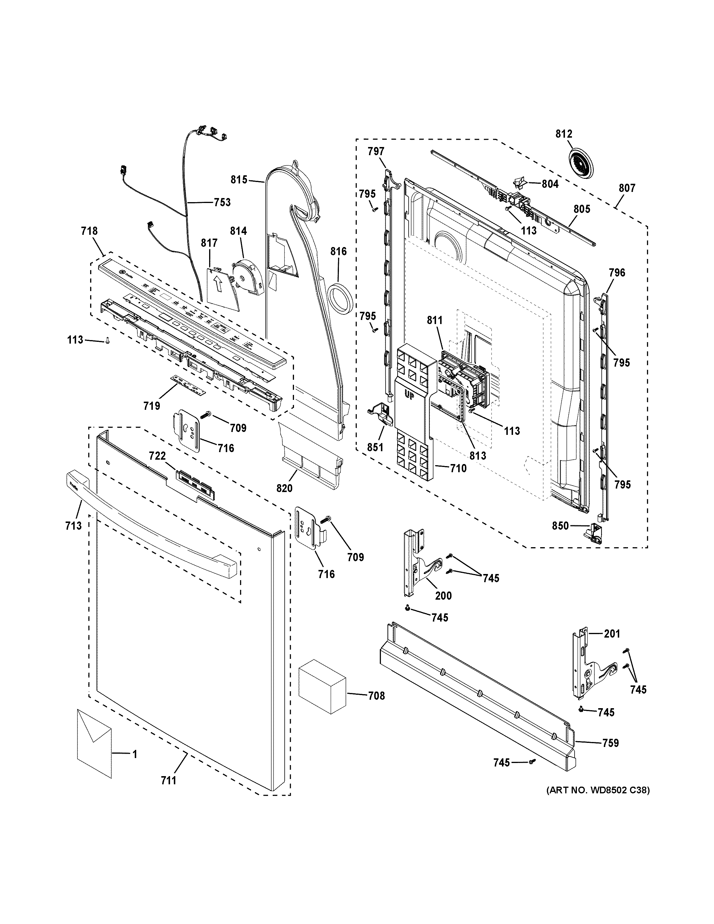 Escutcheon & door assembly