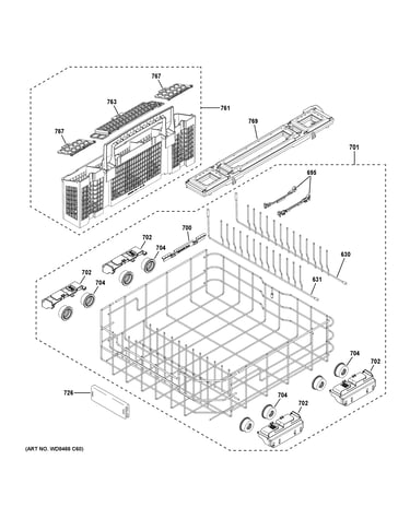 Lower rack assembly