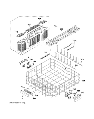Lower rack assembly