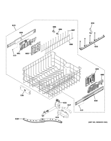 Upper rack assembly