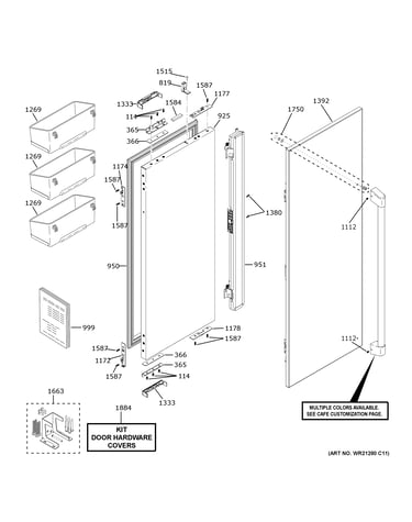 Refrigerator door - lh