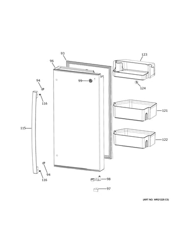 Refrigerator door - rh