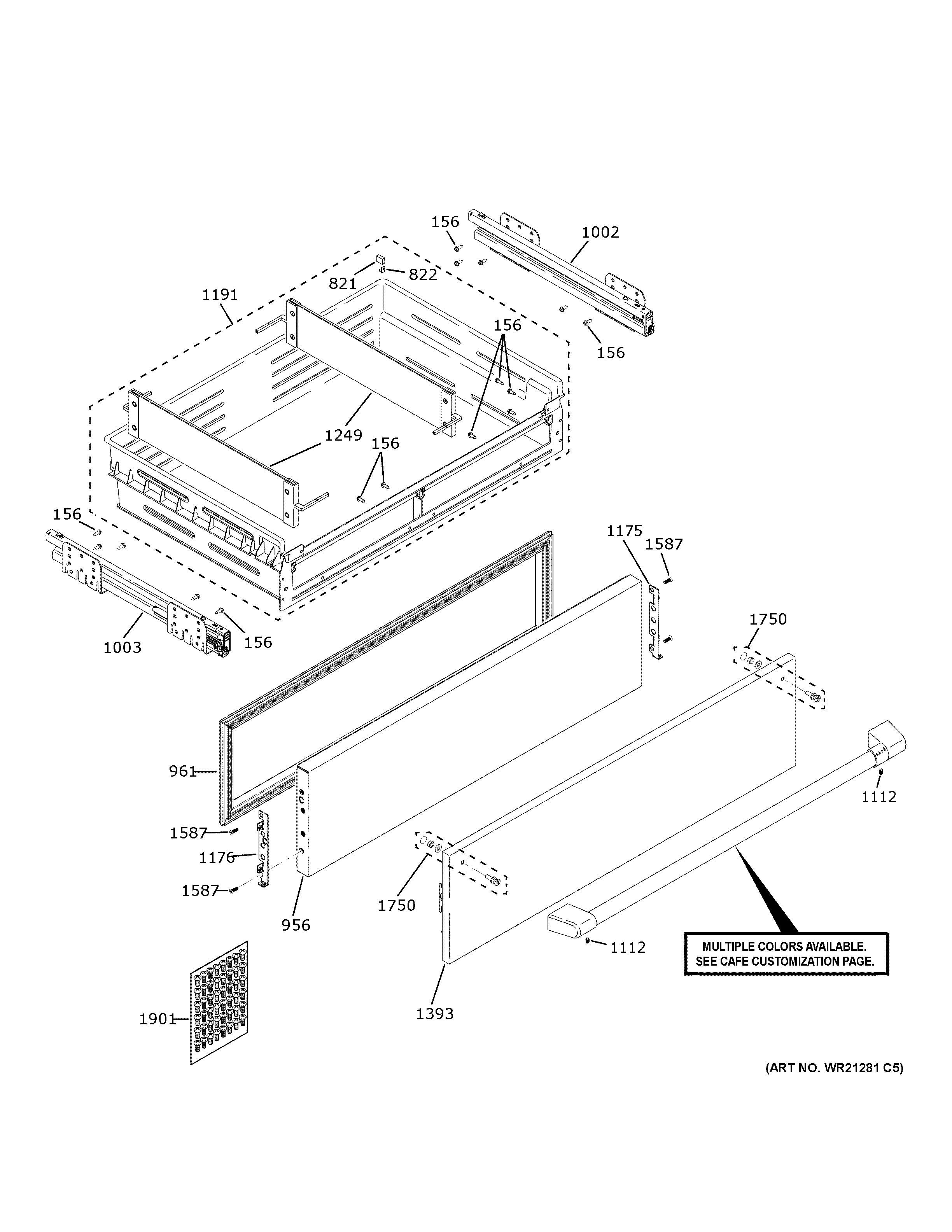 Cafe convertible drawer