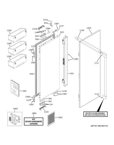 Refrigerator door - lh