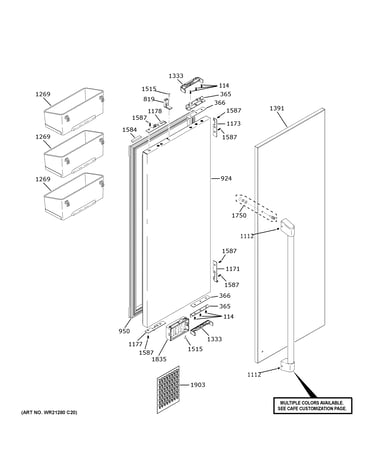 Refrigerator door - rh