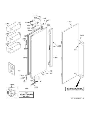 Refrigerator door - lh