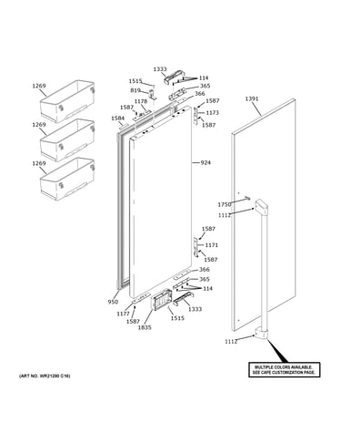 Refrigerator door - rh