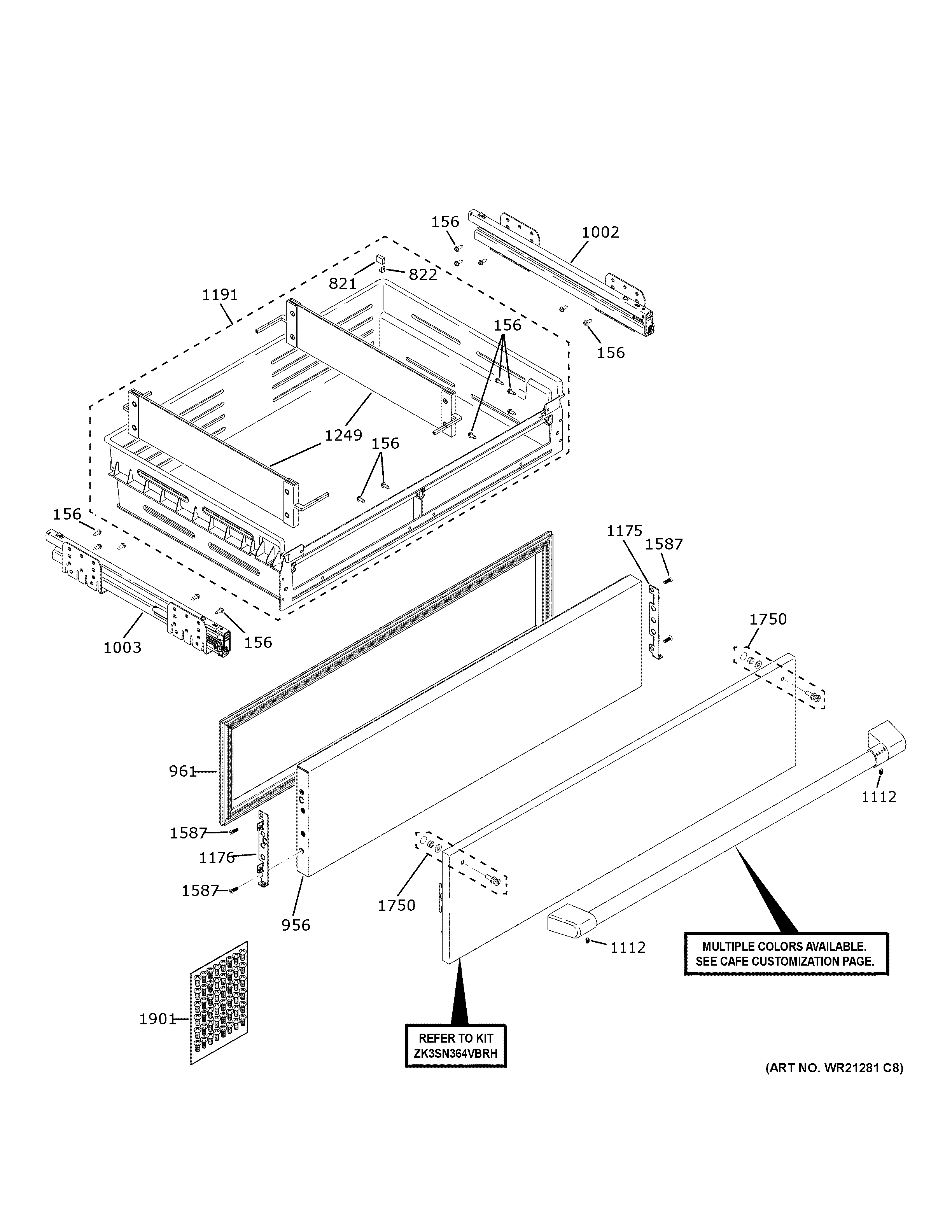Cafe convertible drawer