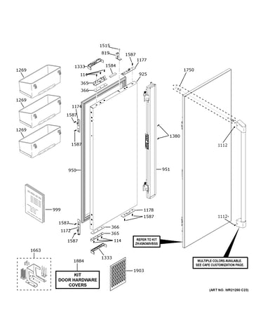 Refrigerator door - lh
