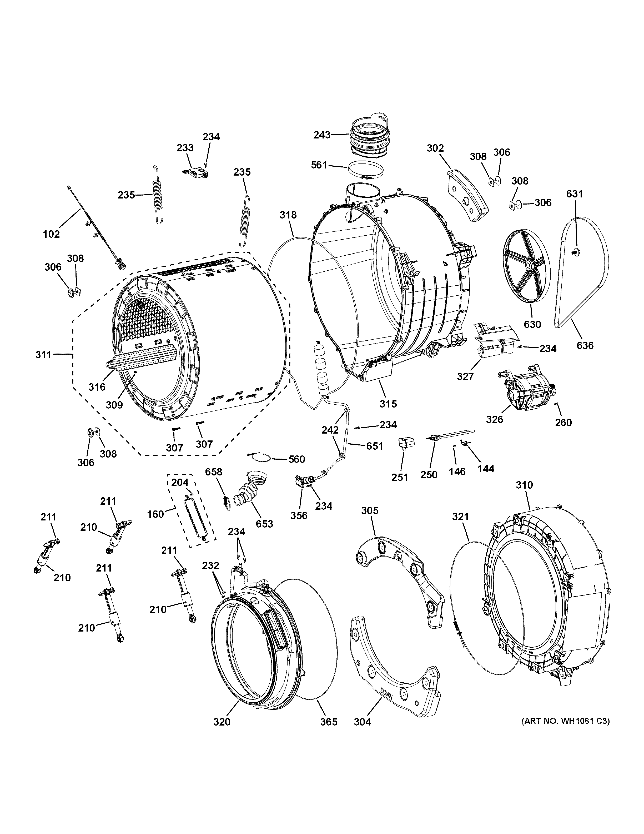 Tub & motor