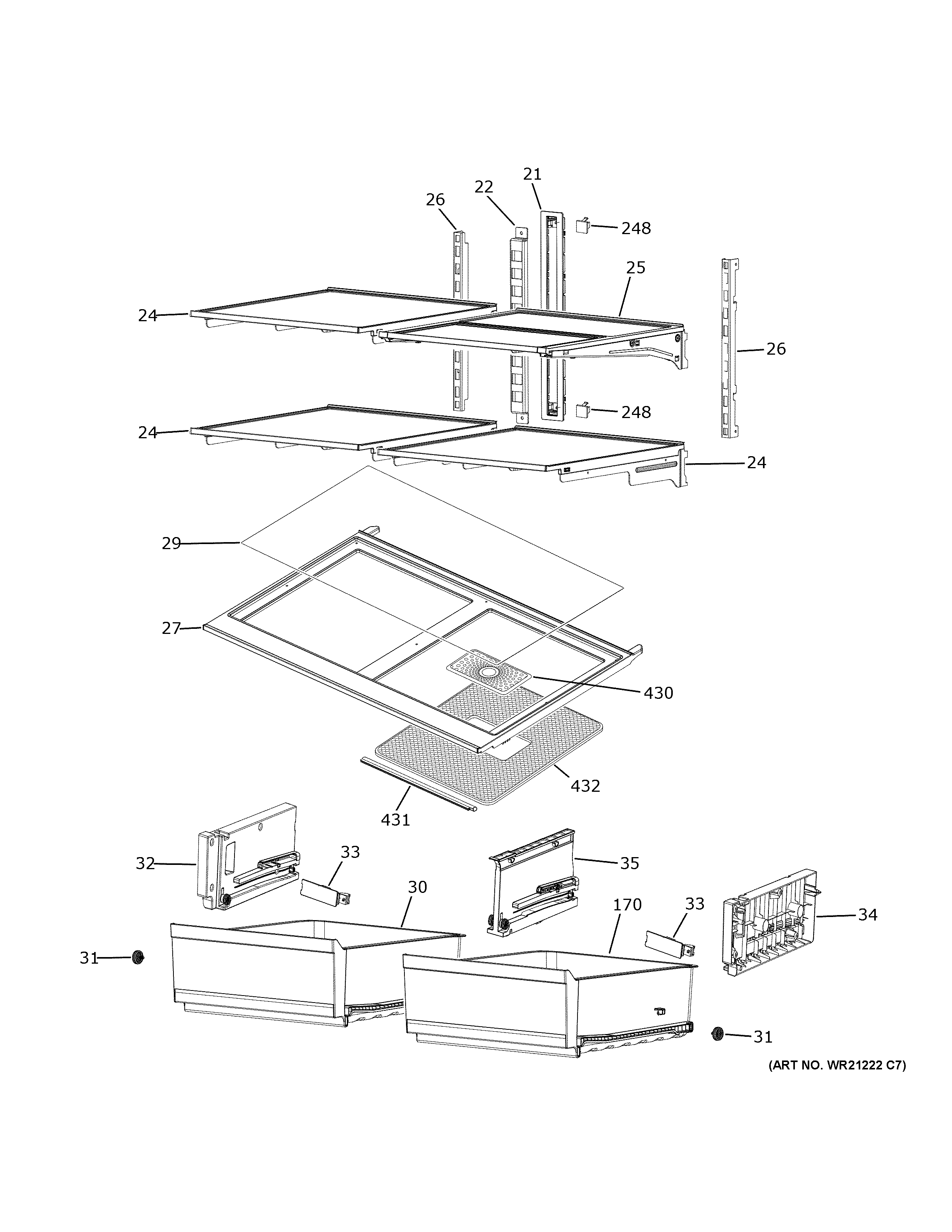 Refrigerator shelves