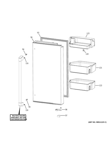 Refrigerator door - rh