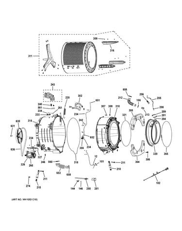 Tub & motor