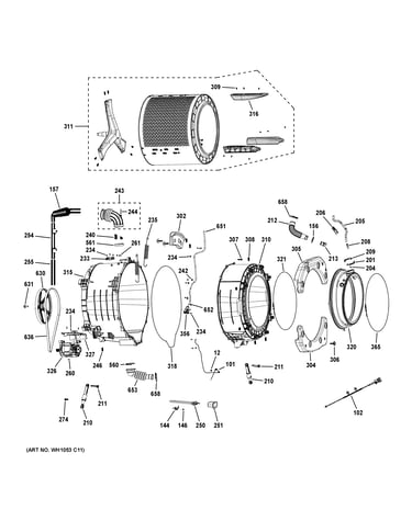 Tub & motor