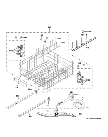Upper rack assembly