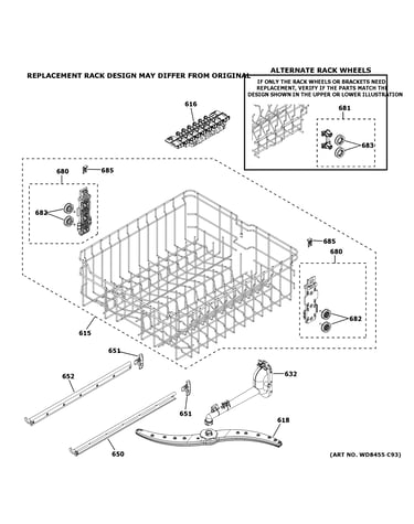 Upper rack assembly