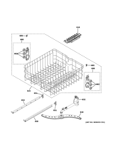 Upper rack assembly