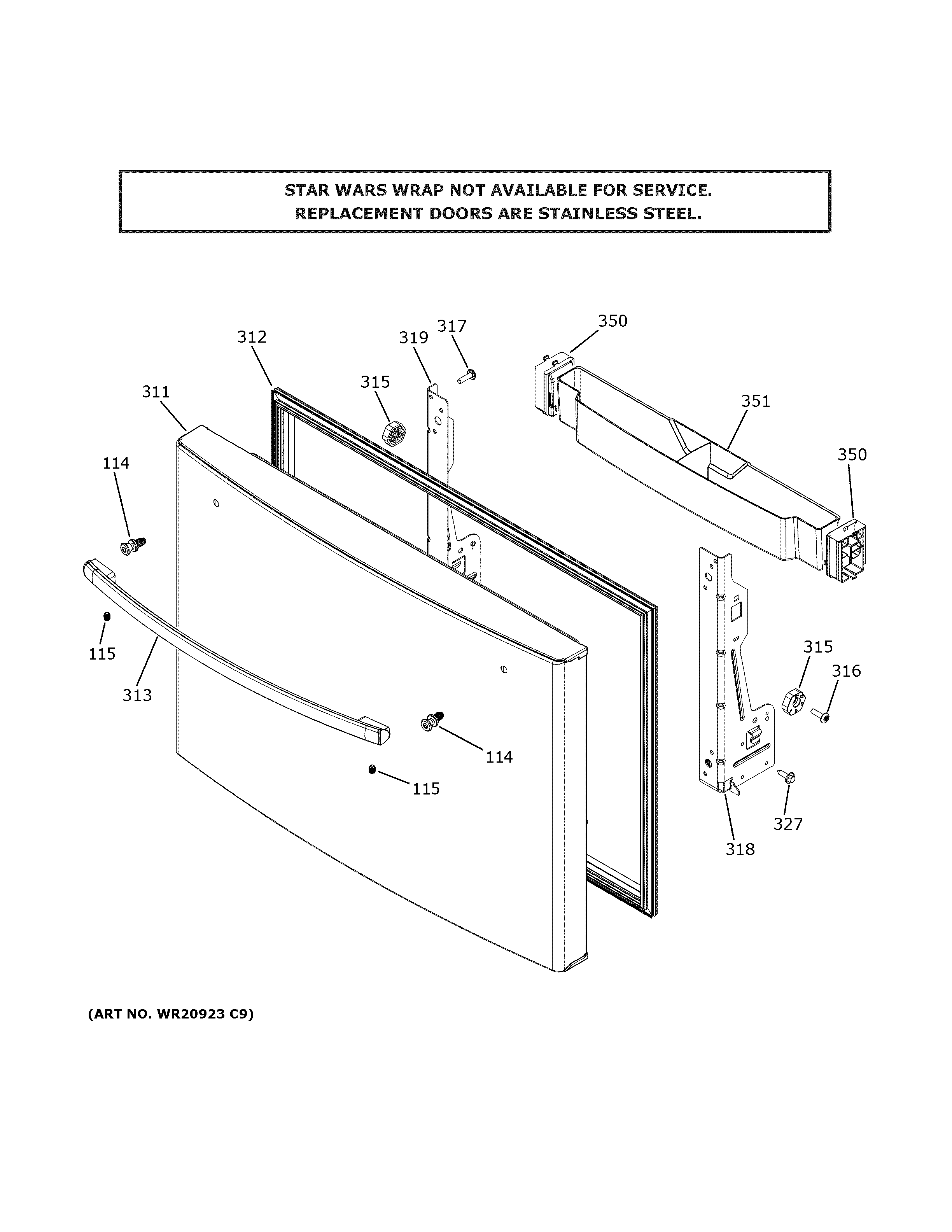 Freezer door