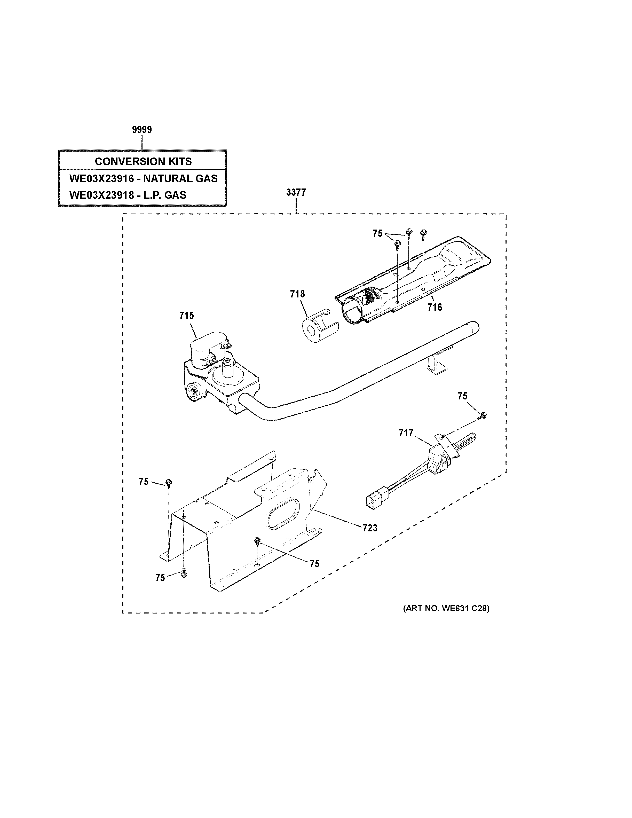 Gas valve & burner assembly