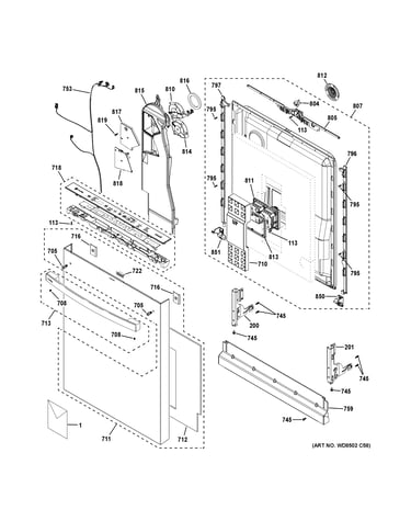 Escutcheon & door assembly