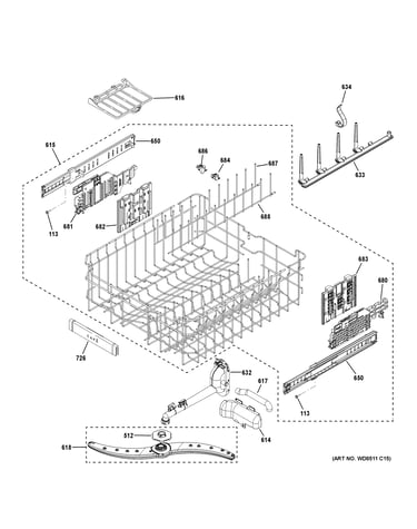 Upper rack assembly